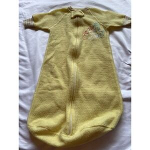 Stork Craft Vintage Yellow Fleece Warm 0-12m Gown Layette Baby Unisex Sleep Sack